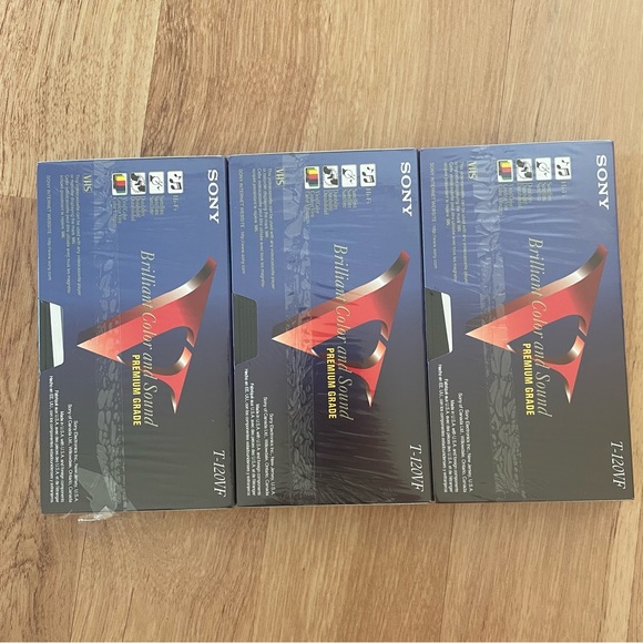 Sony T-120 Blank VHS Tapes Set of 3 - Picture 3 of 5